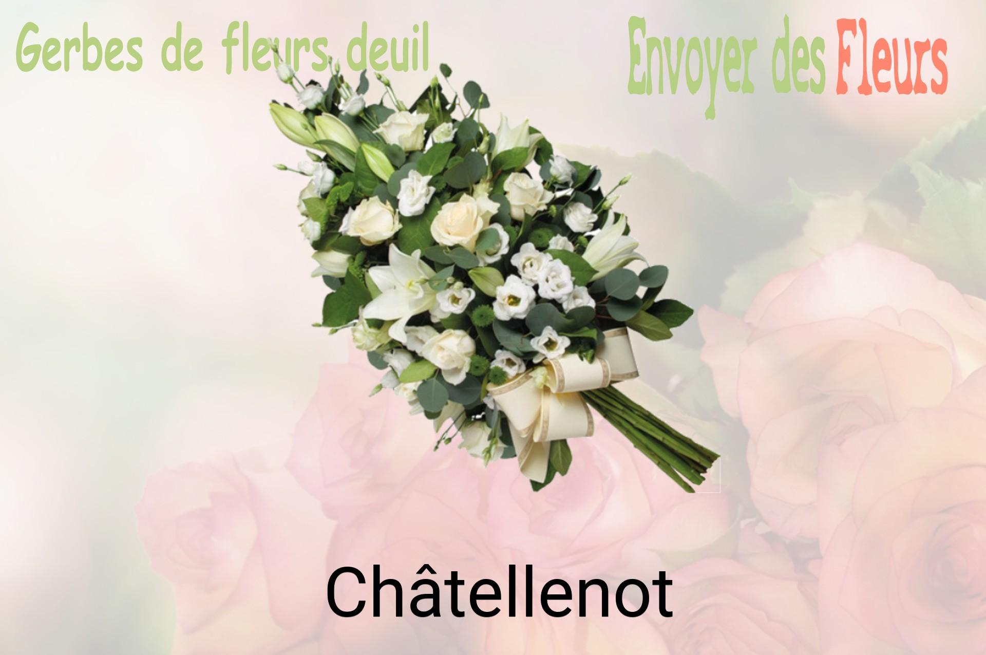 Gerbe de fleurs de deuil livrée à Châtellenot